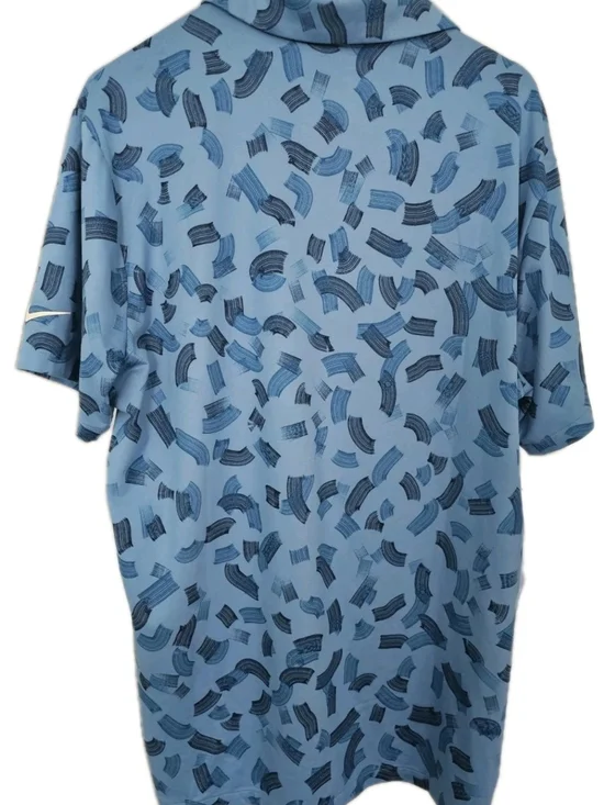 Nike Golf Dri Fit Polo Mens L Blue Pattern PGA Member Performance Shirt - Picture 2 of 5